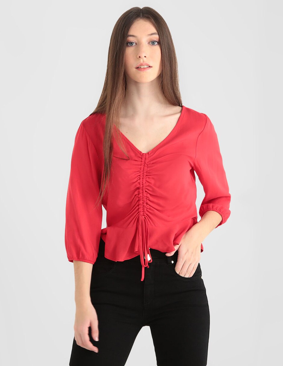 Blusa Non Stop by Metropolis manga 3/4 corte peplum en SB